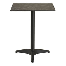 Garten-Bistrotisch – Aluminium, Marmoroptik Dunkelgrau, Beine Schwarz, 60 × 60 cm von Luiva Living