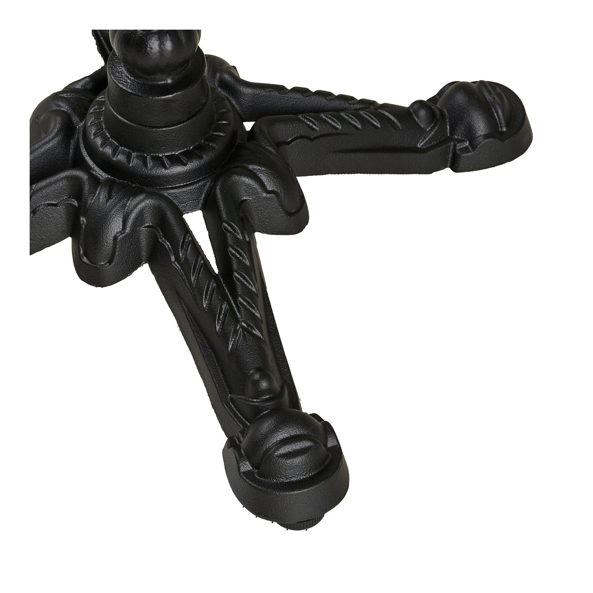 Garten-Bistrotisch – Gusseisen, Marmoroptik Dunkelgrau, Beine Schwarz, 60 × 60 cm – Ansicht 3