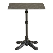 Garten-Bistrotisch – Gusseisen, Marmoroptik Dunkelgrau, Beine Schwarz, 60 × 60 cm von Luiva Living