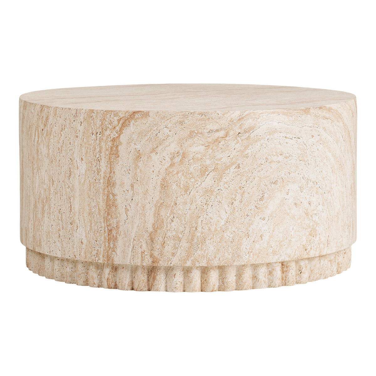 Jette Garten-Couchtisch rund – Fiberclay Natur, ø 75 × 37 cm – Ansicht 2