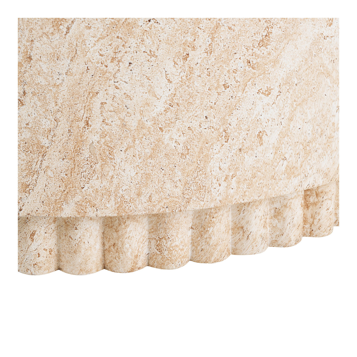Jette Garten-Couchtisch rund – Fiberclay Natur, ø 75 × 37 cm – Ansicht 4