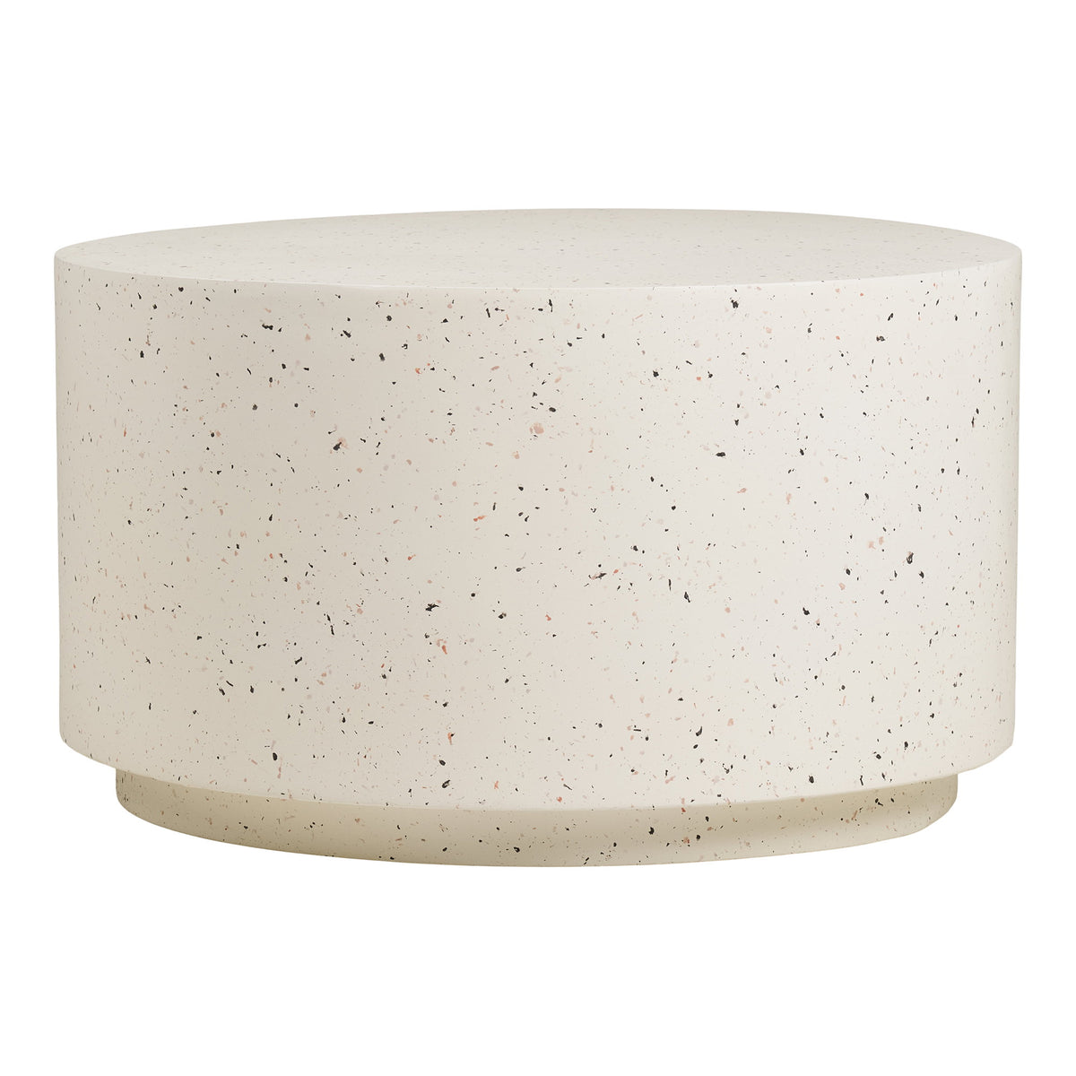 Jette Garten-Couchtisch rund – Fiberclay in Terrazzo-Optik Cremeweiß, ø 70 × 40 cm – Ansicht 2