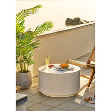 Jette Garten-Couchtisch rund – Fiberclay in Terrazzo-Optik Cremeweiß, ø 70 × 40 cm – Ansicht 6