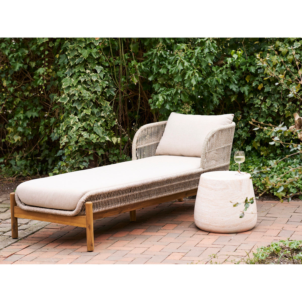 Jette Garten-Beistelltisch rund – Fiberclay Natur, ø 47,5 × 41 cm – Ansicht 3