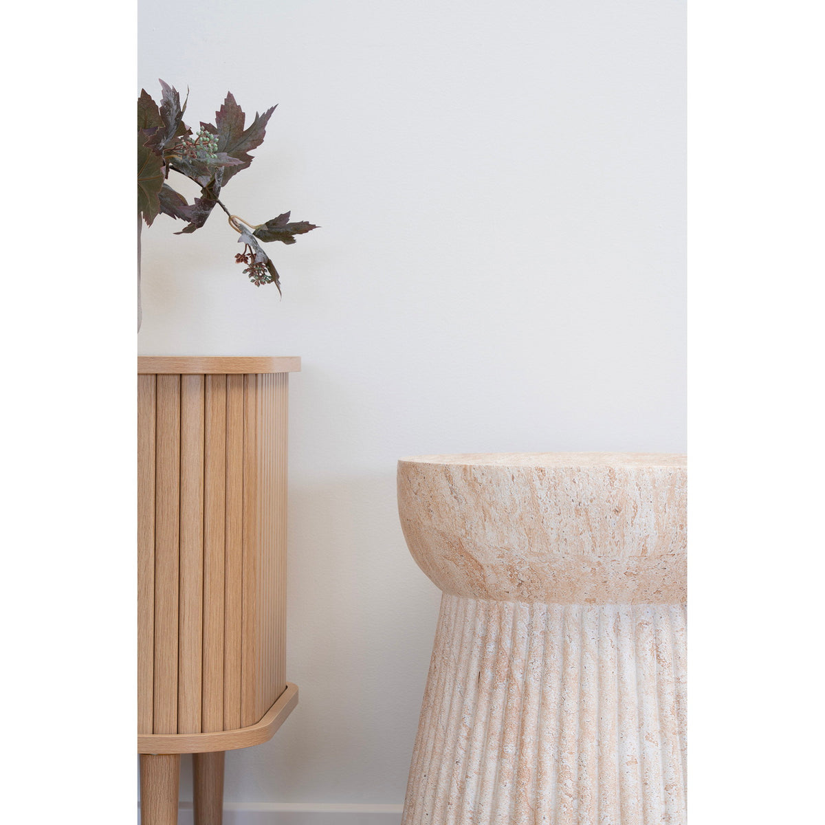 Jette Garten-Beistelltisch rund – Fiberclay Natur, ø 37 × 43 cm – Ansicht 4