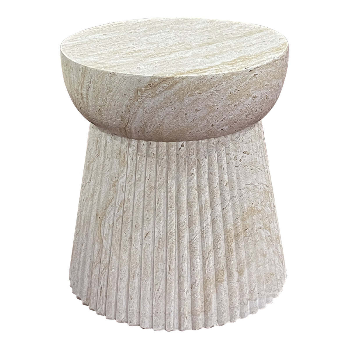 Jette Garten-Beistelltisch rund – Fiberclay Natur, ø 37 × 43 cm von Luiva Living