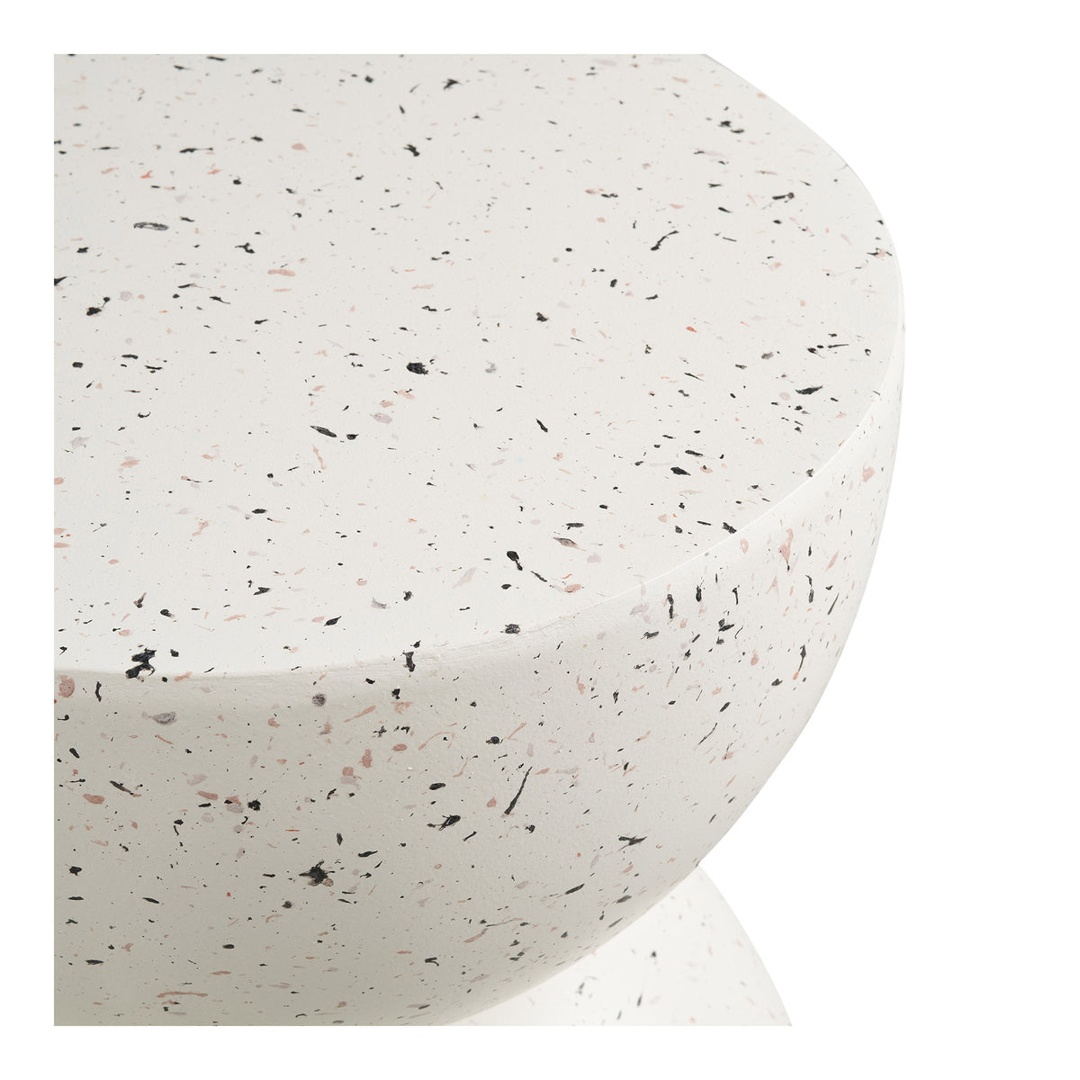 Ruby Garten-Beistelltisch rund – Fiberclay in Terrazzo-Optik Cremeweiß, ø 40 × 45 cm – Ansicht 3