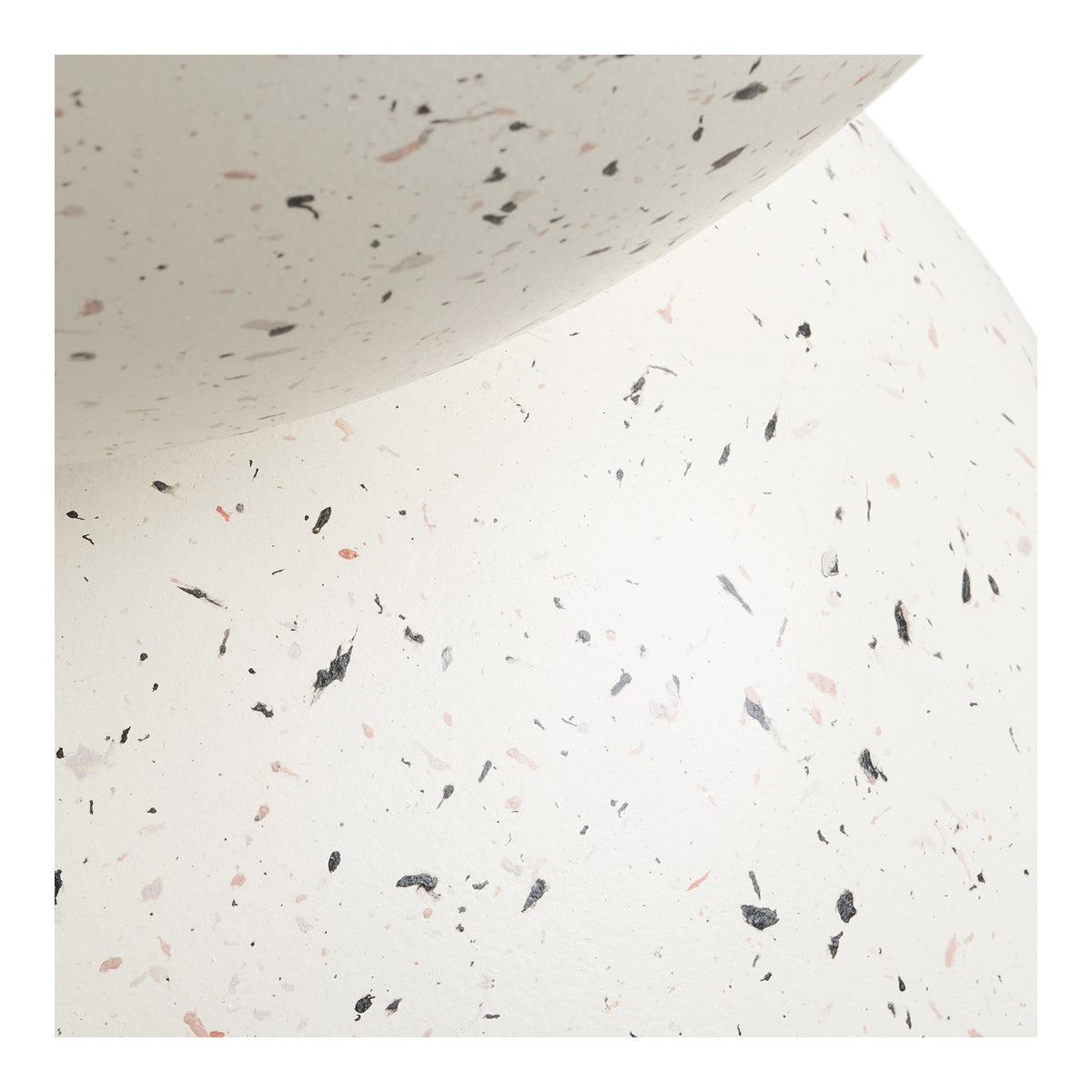 Ruby Garten-Beistelltisch rund – Fiberclay in Terrazzo-Optik Cremeweiß, ø 40 × 45 cm – Ansicht 4