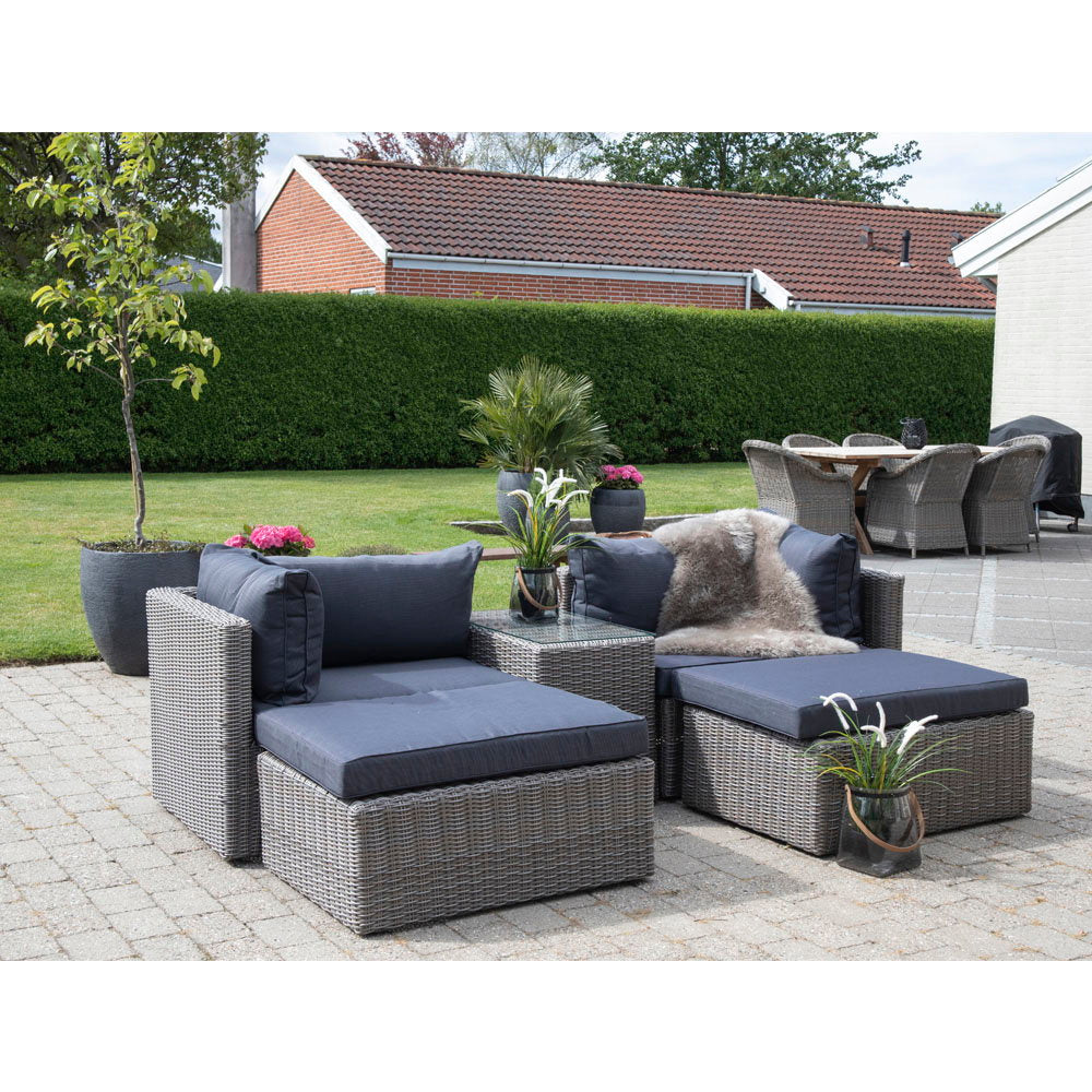 Lorenz Lounge-Set inkl. Kissen – Polyrattan Kubu-Grau – Ansicht 7