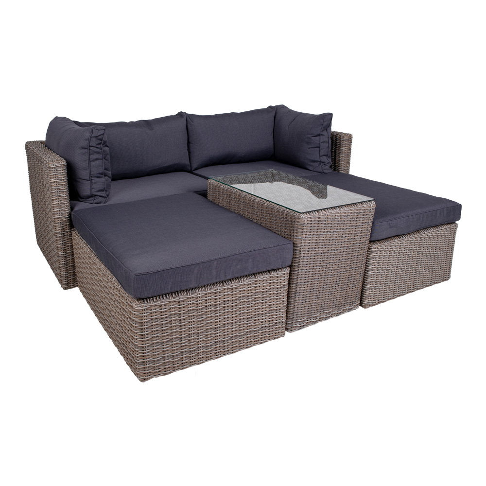Lorenz Lounge-Set inkl. Kissen – Polyrattan Kubu-Grau – Ansicht 2