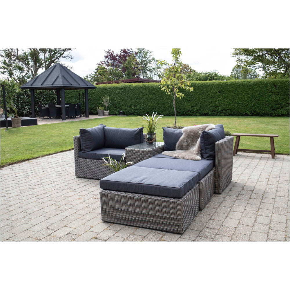 Lorenz Lounge-Set inkl. Kissen – Polyrattan Kubu-Grau – Ansicht 10