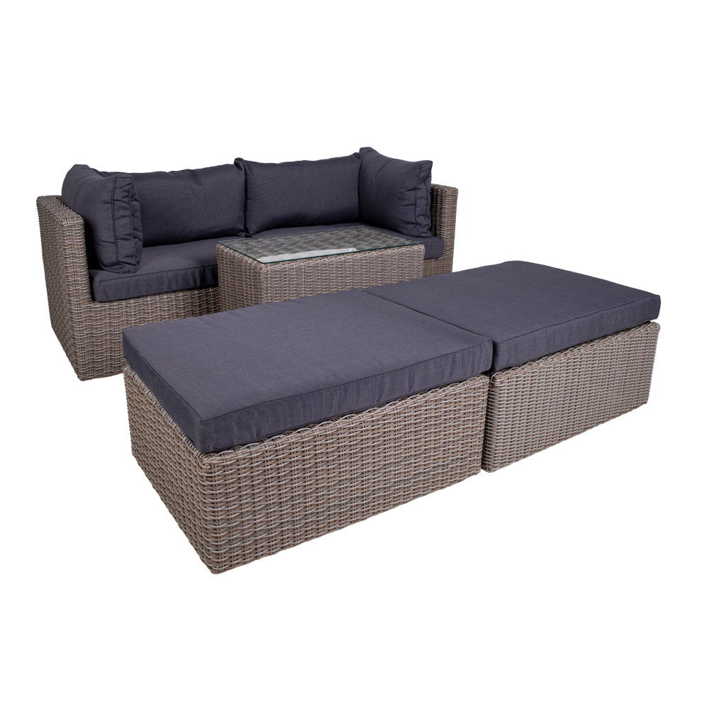 Lorenz Lounge-Set inkl. Kissen – Polyrattan Kubu-Grau – Ansicht 3