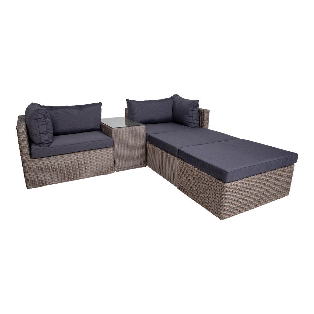 Lorenz Lounge-Set inkl. Kissen – Polyrattan Kubu-Grau – Ansicht 4
