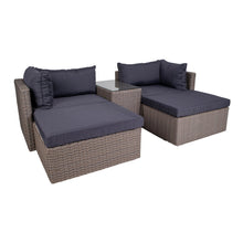 Lorenz Lounge-Set inkl. Kissen – Polyrattan Kubu-Grau von Luiva Living
