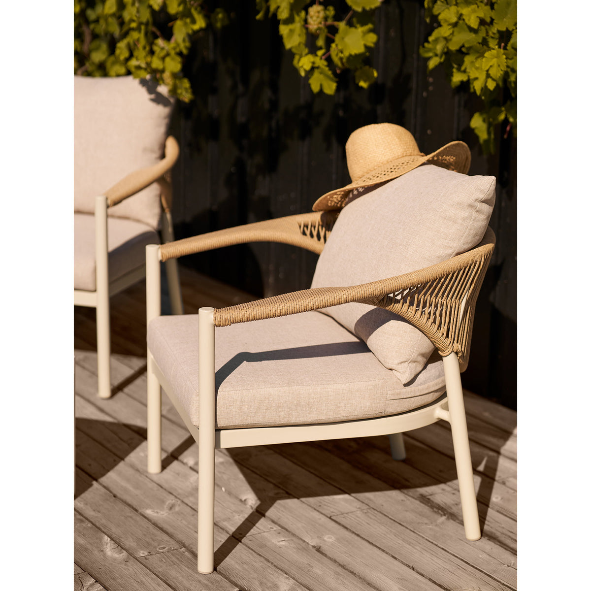 Leni Lounge-Set inkl. Kissen – Aluminium/Polyrattan Sand/Natur – Ansicht 12