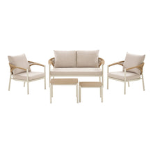 Leni Lounge-Set inkl. Kissen – Aluminium/Polyrattan Sand/Natur von Luiva Living
