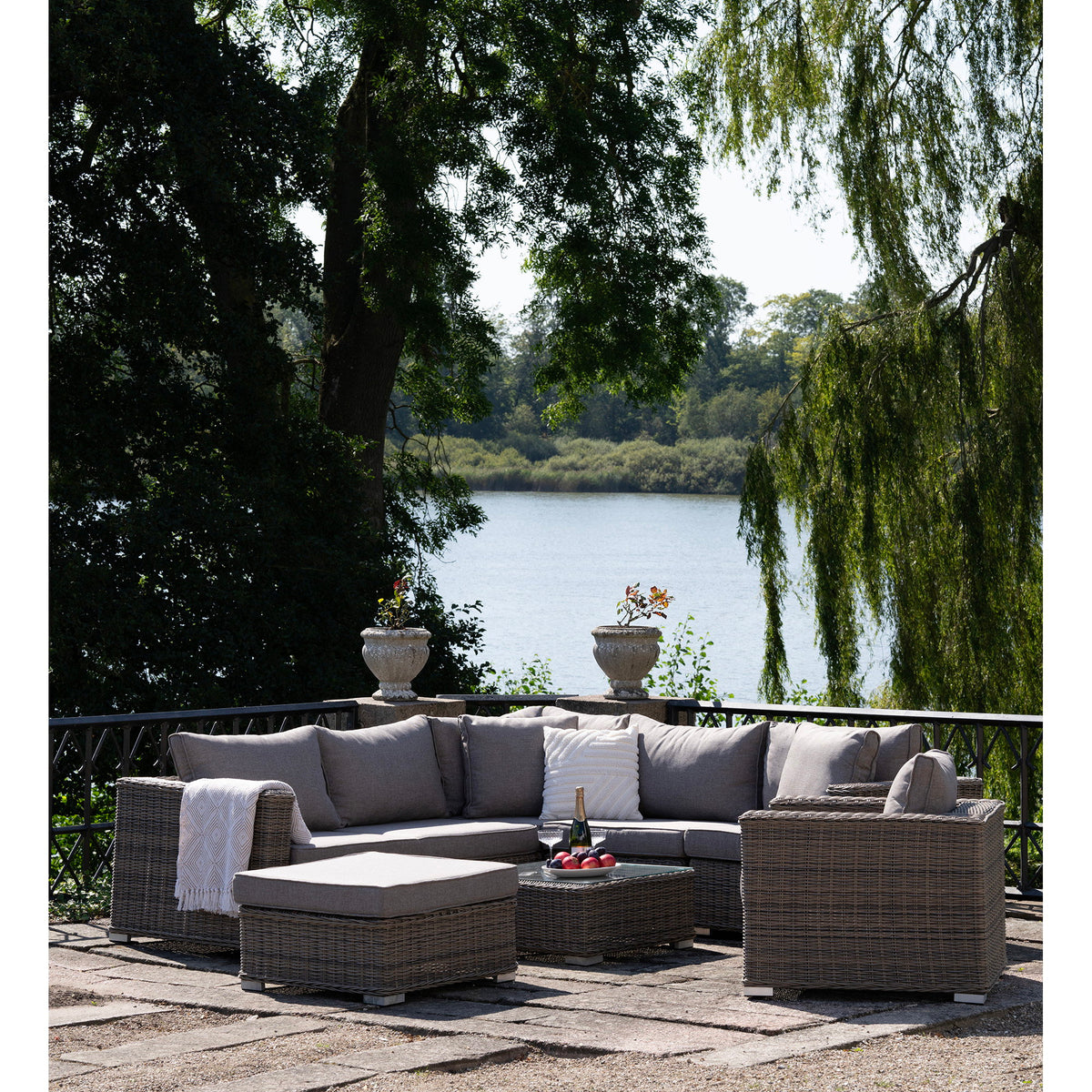 Romy Lounge-Set inkl. Kissen – Polyrattan Kubu-Grau – Ansicht 6