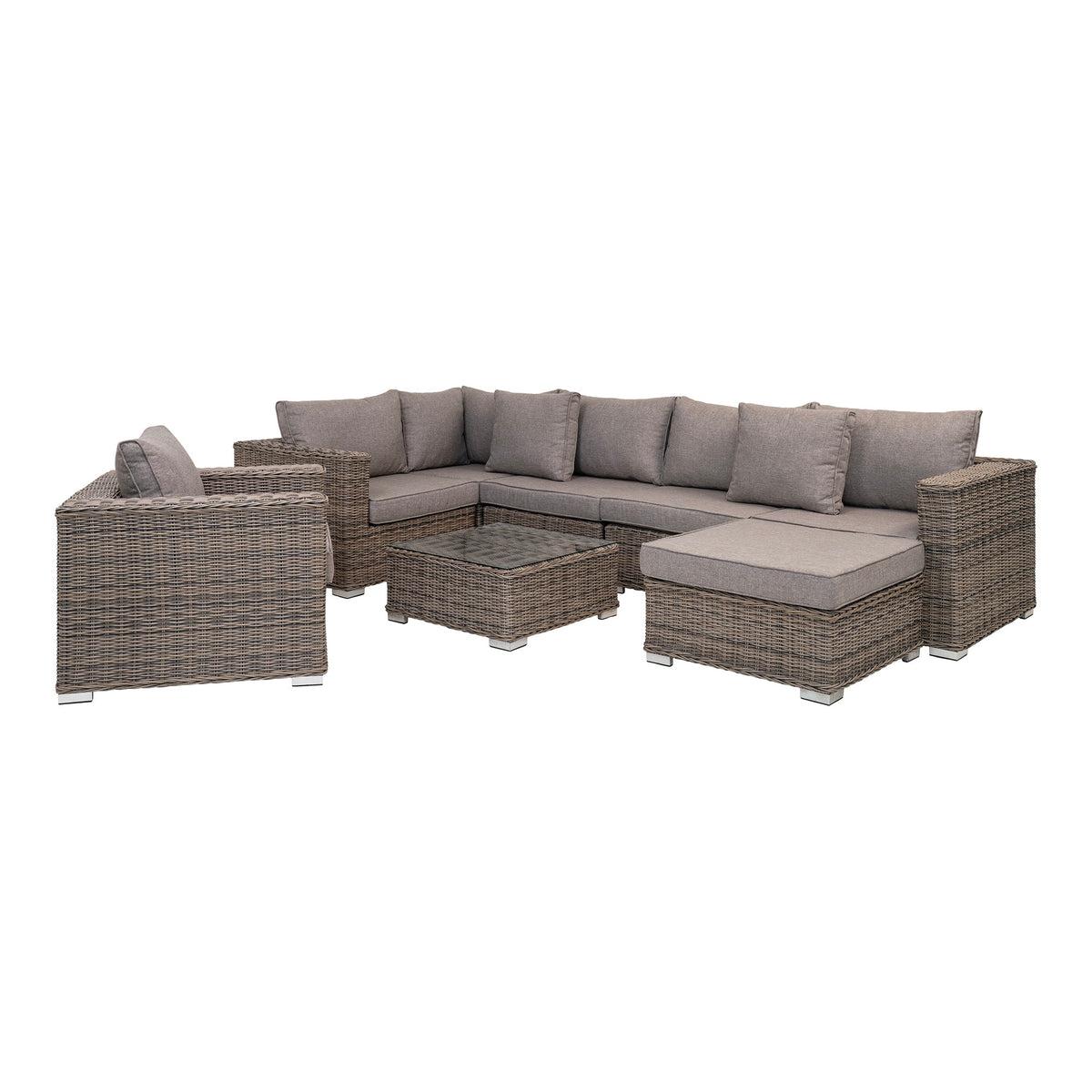 Romy Lounge-Set inkl. Kissen – Polyrattan Kubu-Grau – Ansicht 2