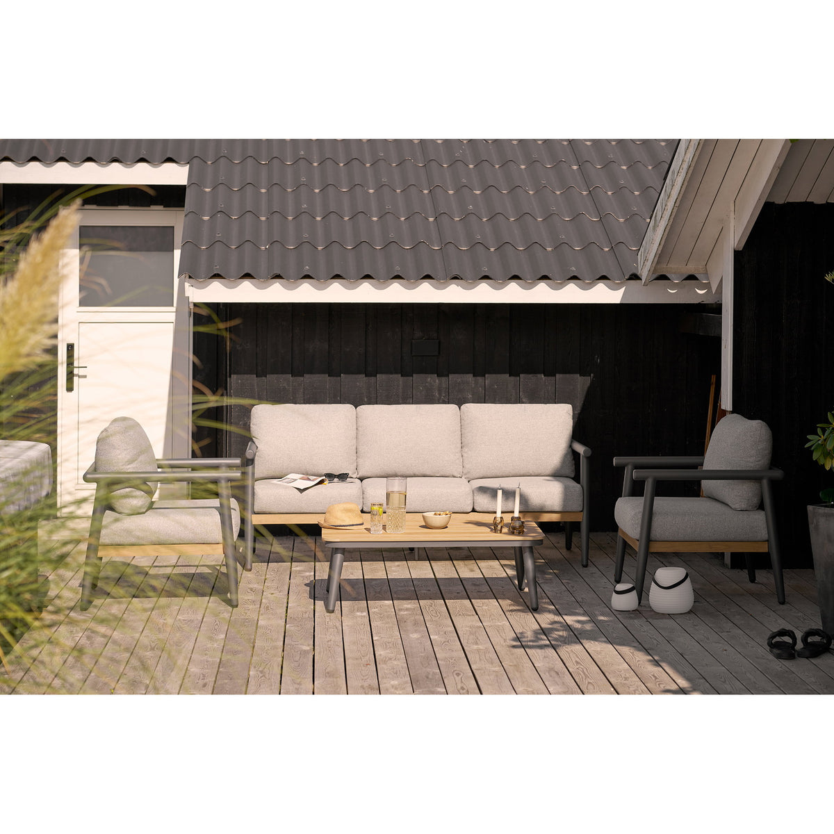 Oscar Lounge-Set inkl. Kissen – Aluminium Anthrazit – Ansicht 3