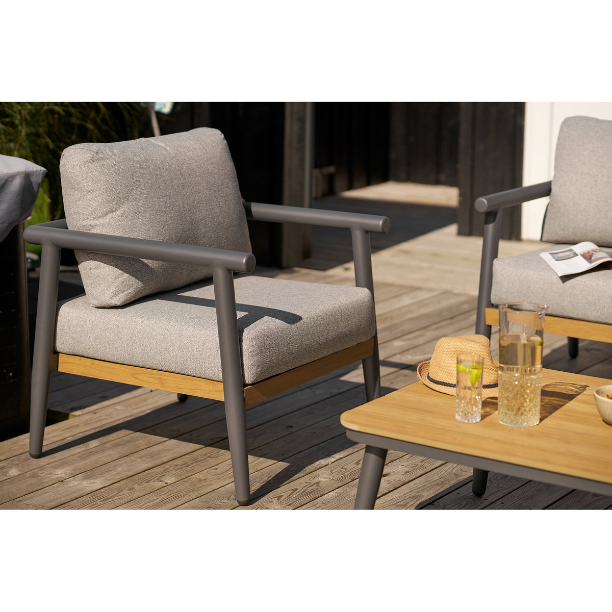 Oscar Lounge-Set inkl. Kissen – Aluminium Anthrazit – Ansicht 6