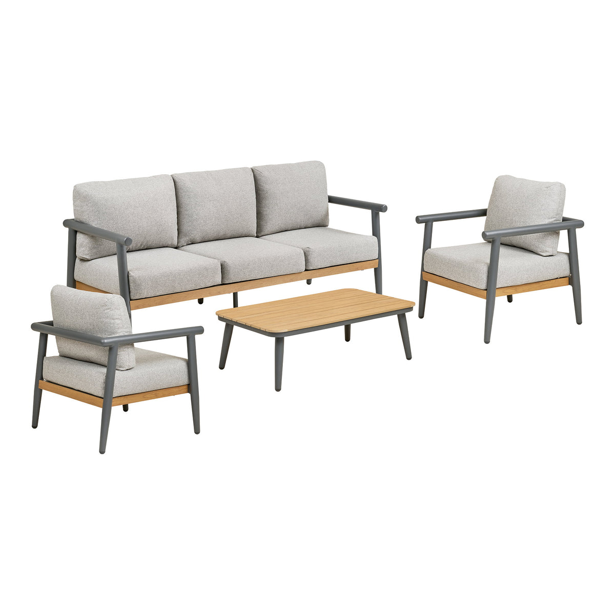 Oscar Lounge-Set inkl. Kissen – Aluminium Anthrazit von Luiva Living