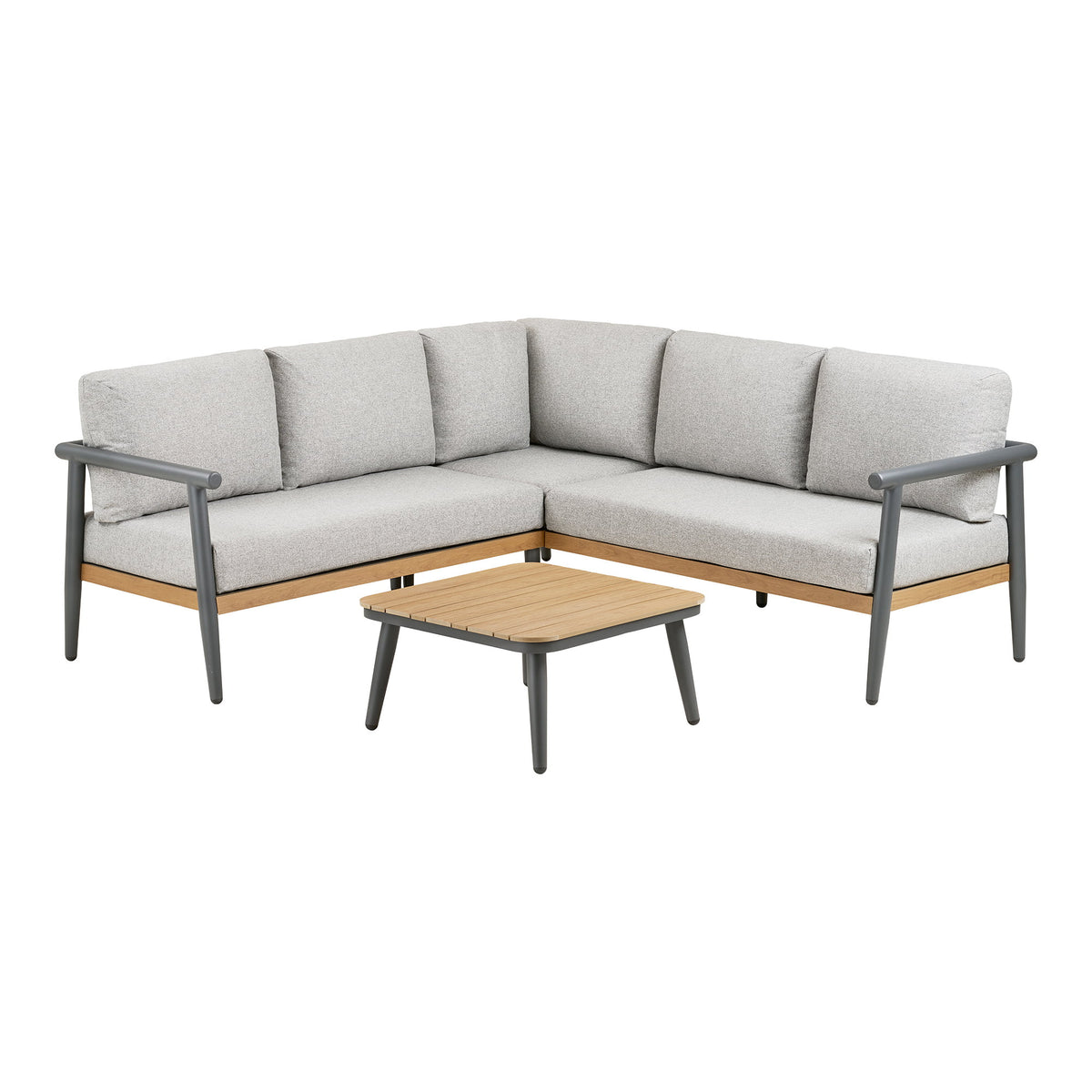 Oscar Eck-Lounge-Set inkl. Kissen – Aluminium Anthrazit von Luiva Living