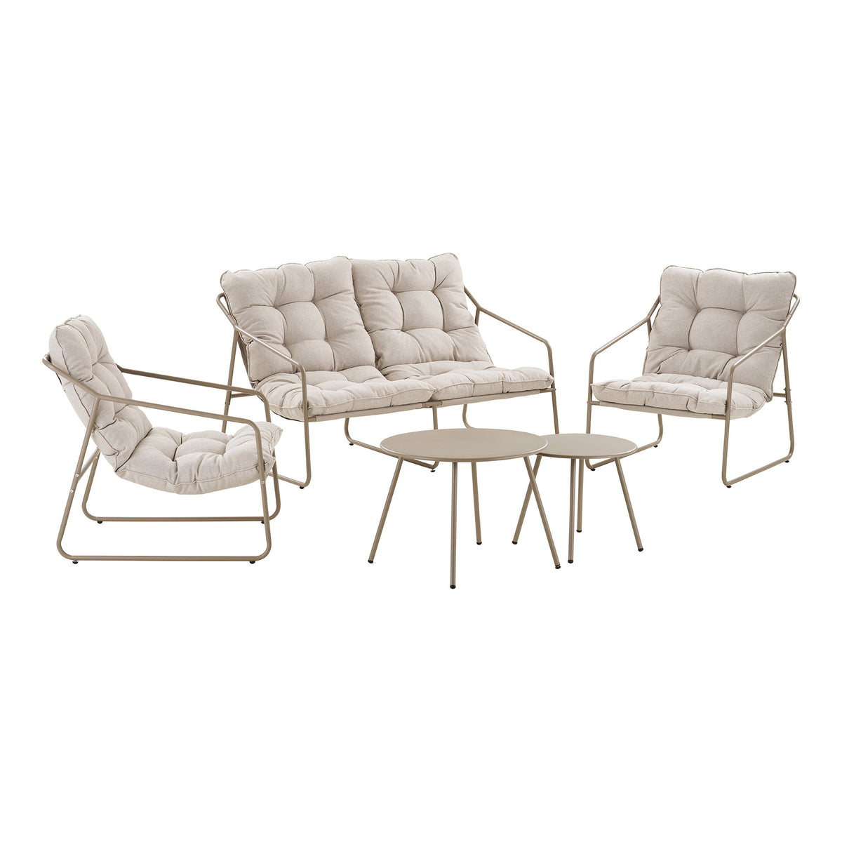 Malin Lounge-Set inkl. Kissen – Stahl Sand – Ansicht 2