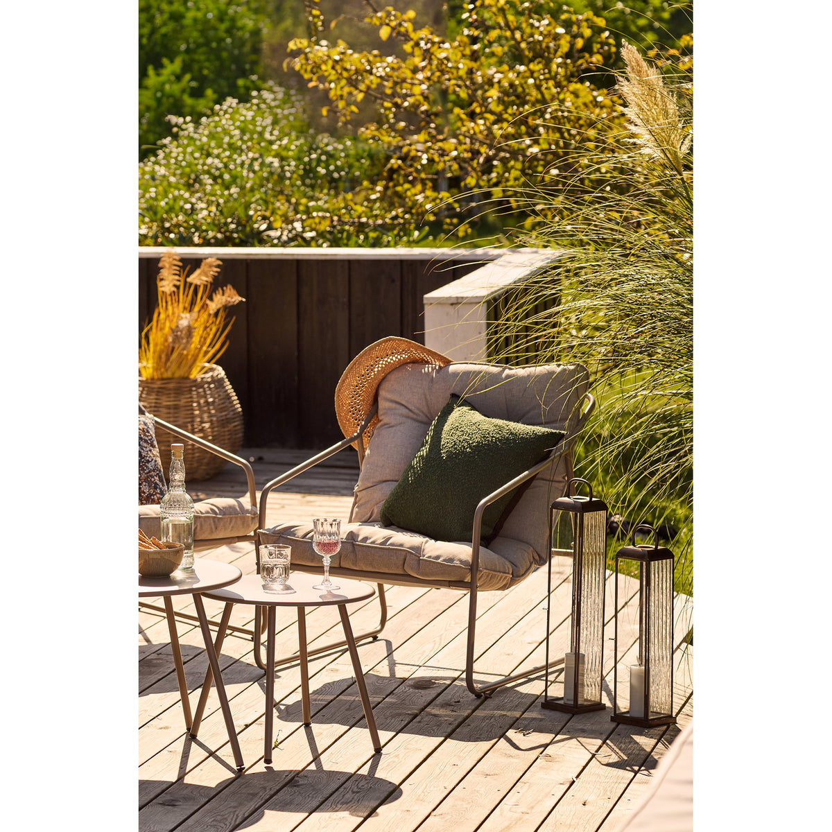Malin Lounge-Set inkl. Kissen – Stahl Sand – Ansicht 8