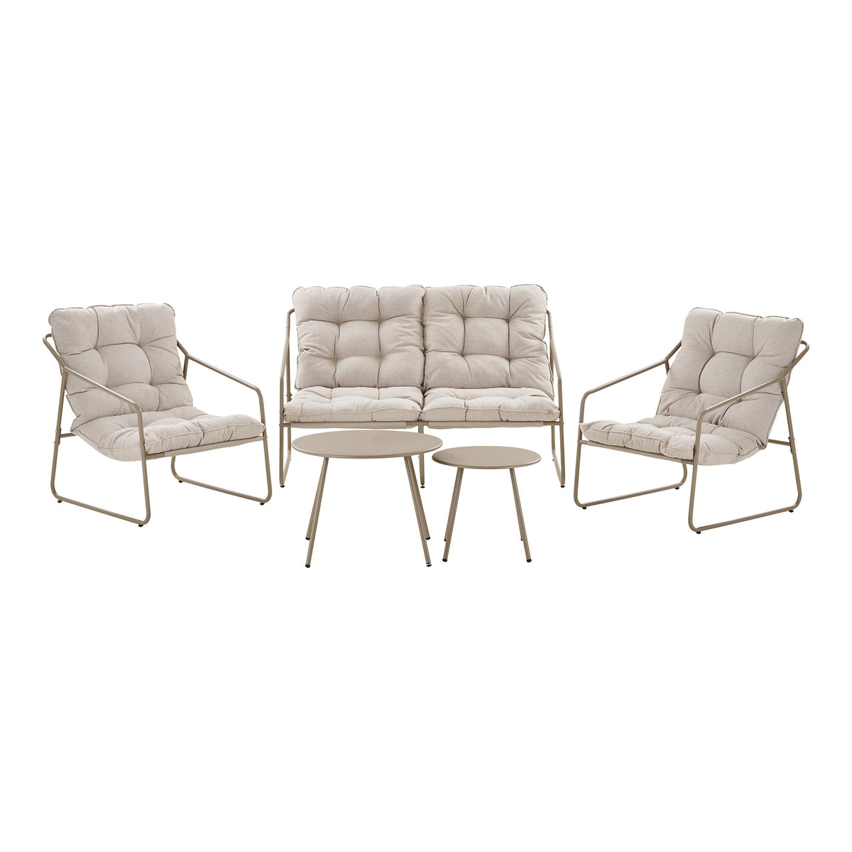 Malin Lounge-Set inkl. Kissen – Stahl Sand von Luiva Living