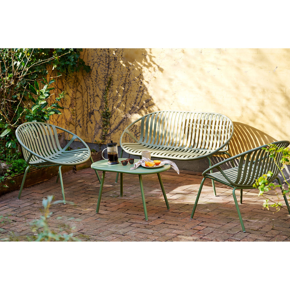 Jule Lounge-Set – Polypropylen/Stahl Grün – Ansicht 7