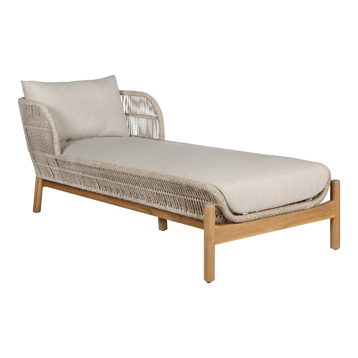 Remo Sonnenliege inkl. Kissen – Akazie Beige von Luiva Living