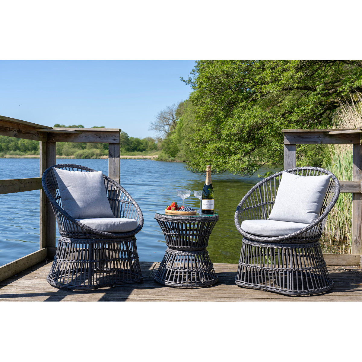 Silas Lounge-Set inkl. Kissen – Rattan Grau – Ansicht 3