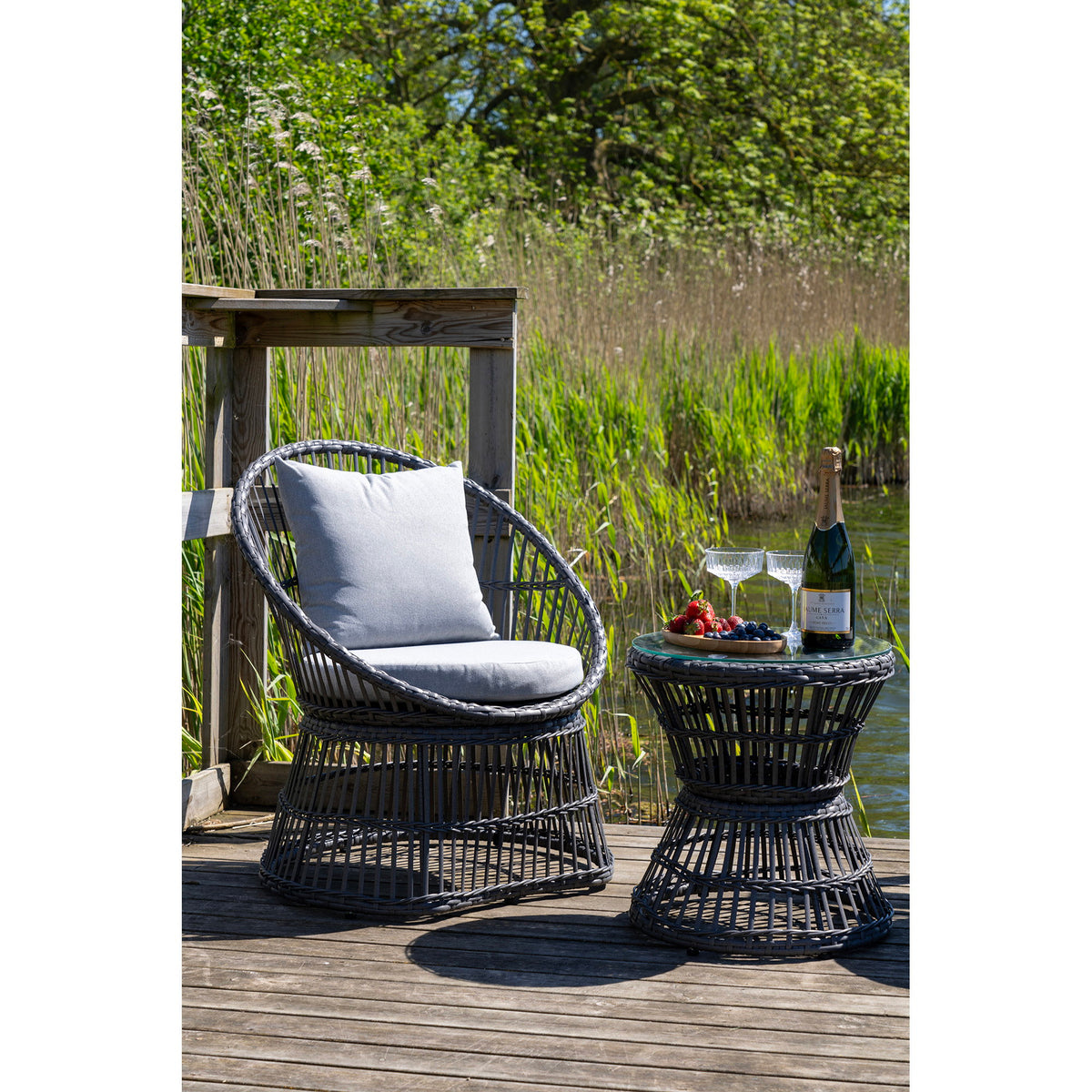 Silas Lounge-Set inkl. Kissen – Rattan Grau – Ansicht 4