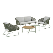 Veit Lounge-Set inkl. Kissen – Stahl Grau/Grün von Luiva Living