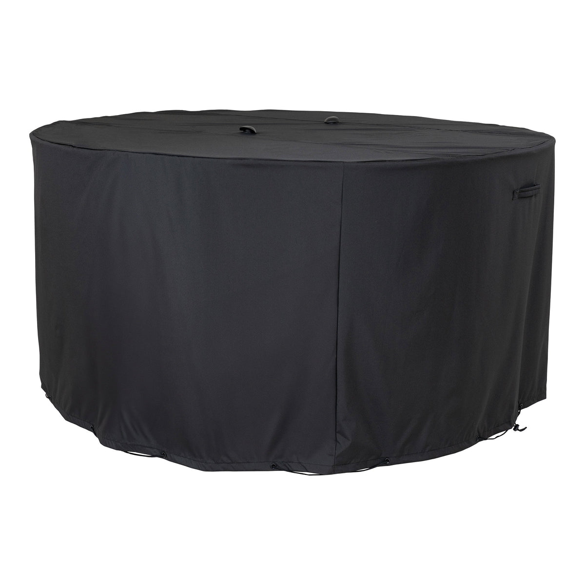 Schutzhülle für runden Tisch mit 4 Stühlen – Polyester, PU-beschichtet Schwarz, ø 180 cm von Luiva Living
