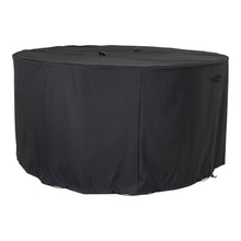 Schutzhülle für runden Tisch mit 4 Stühlen – Polyester, PU-beschichtet Schwarz, ø 180 cm von Luiva Living