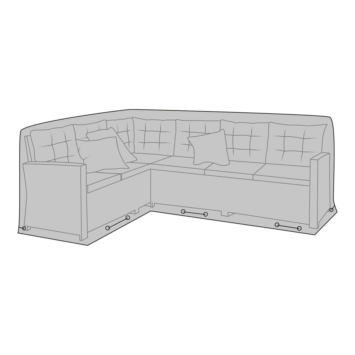 Schutzhülle für Eck-Lounge-Set rechts/links – Polyester Schwarz – Ansicht 2
