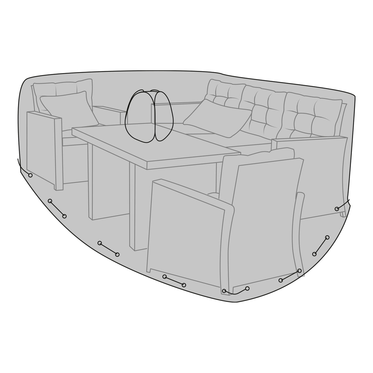 Schutzhülle für Lounge- und Sofa-Sets – Polyester Schwarz – Ansicht 2