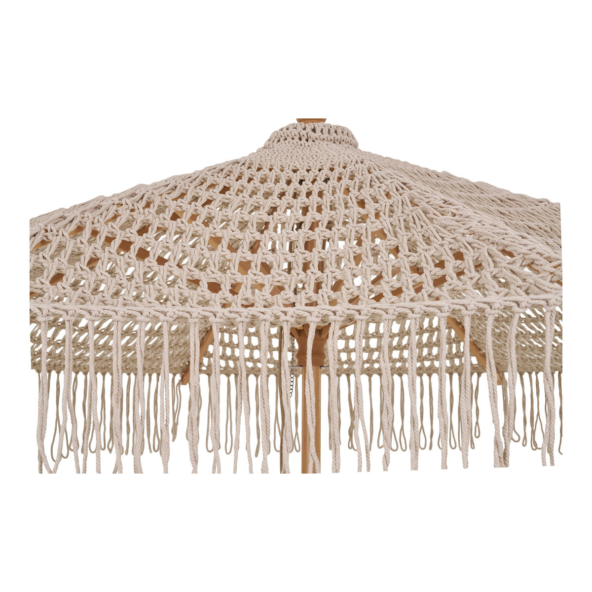 Ona Sonnenschirm – Baumwollstrick Beige, ø 250 cm – Ansicht 2