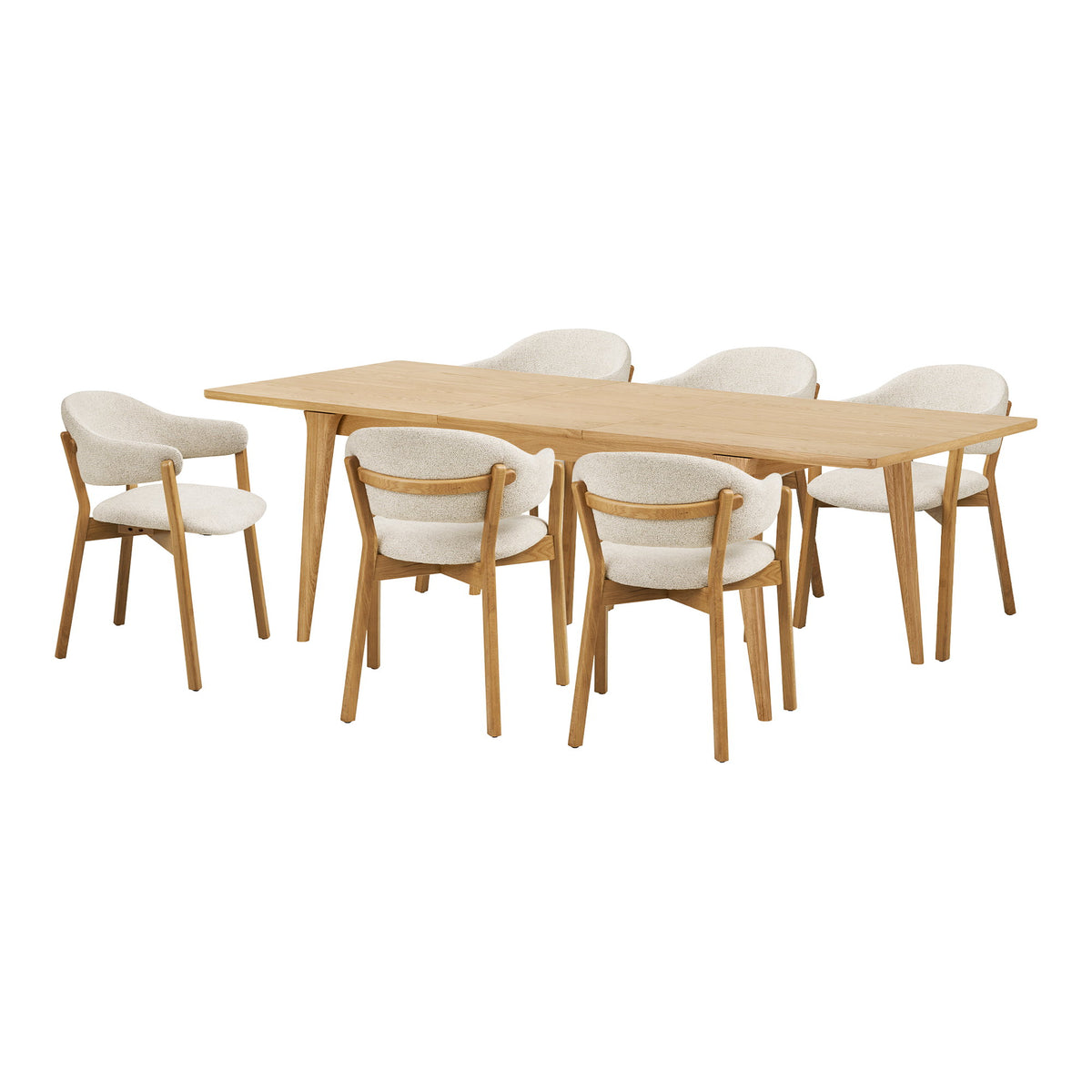 Ylvi & Ian Essgruppe mit 6 Stühlen – Natur/Beige von Luiva Living