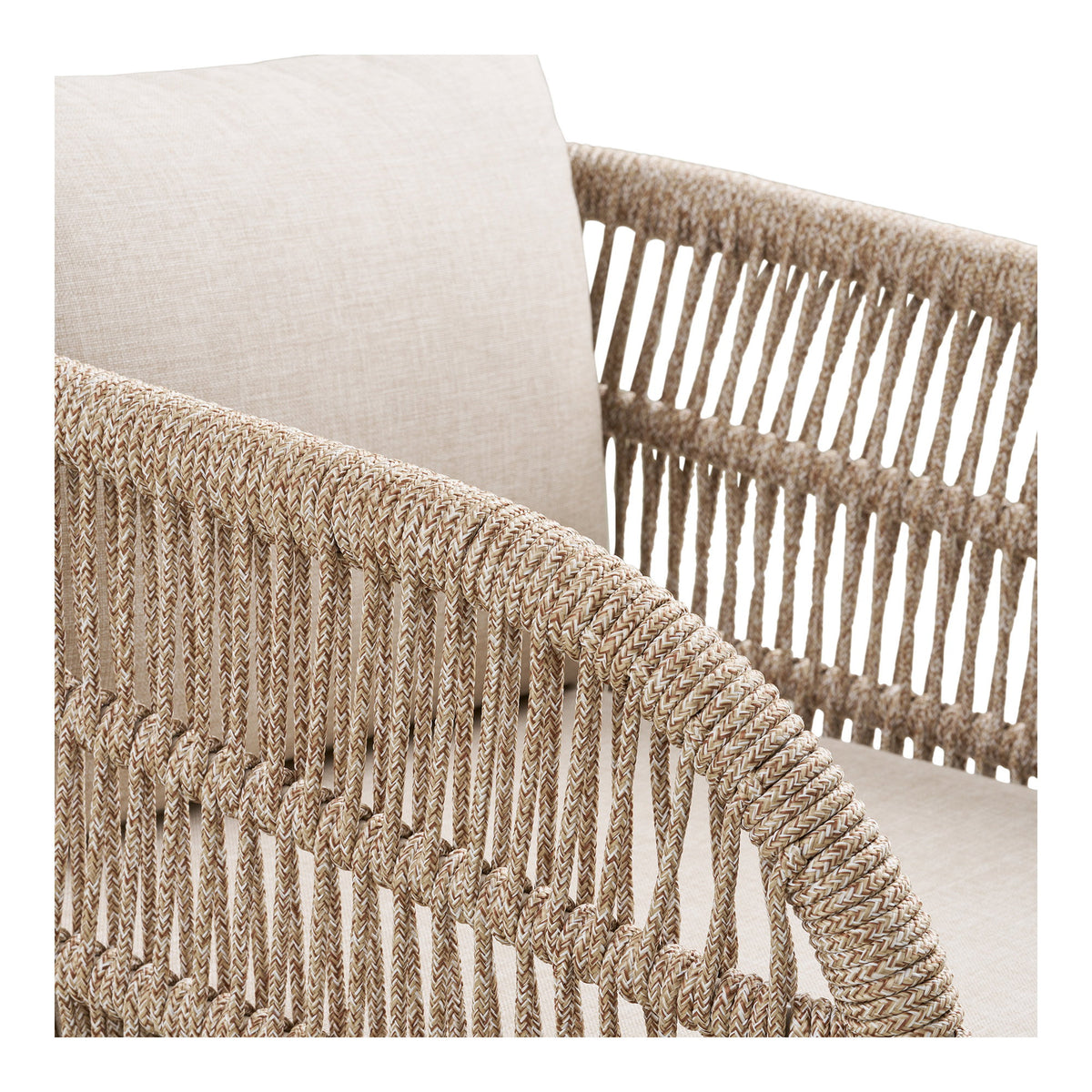Remo Essgruppe mit 4 Stühlen – Akazie/Seil Braun/Beige – Ansicht 4