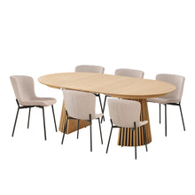Isla & Elina Essgruppe mit 6 Stühlen – Eiche/Beige von Luiva Living