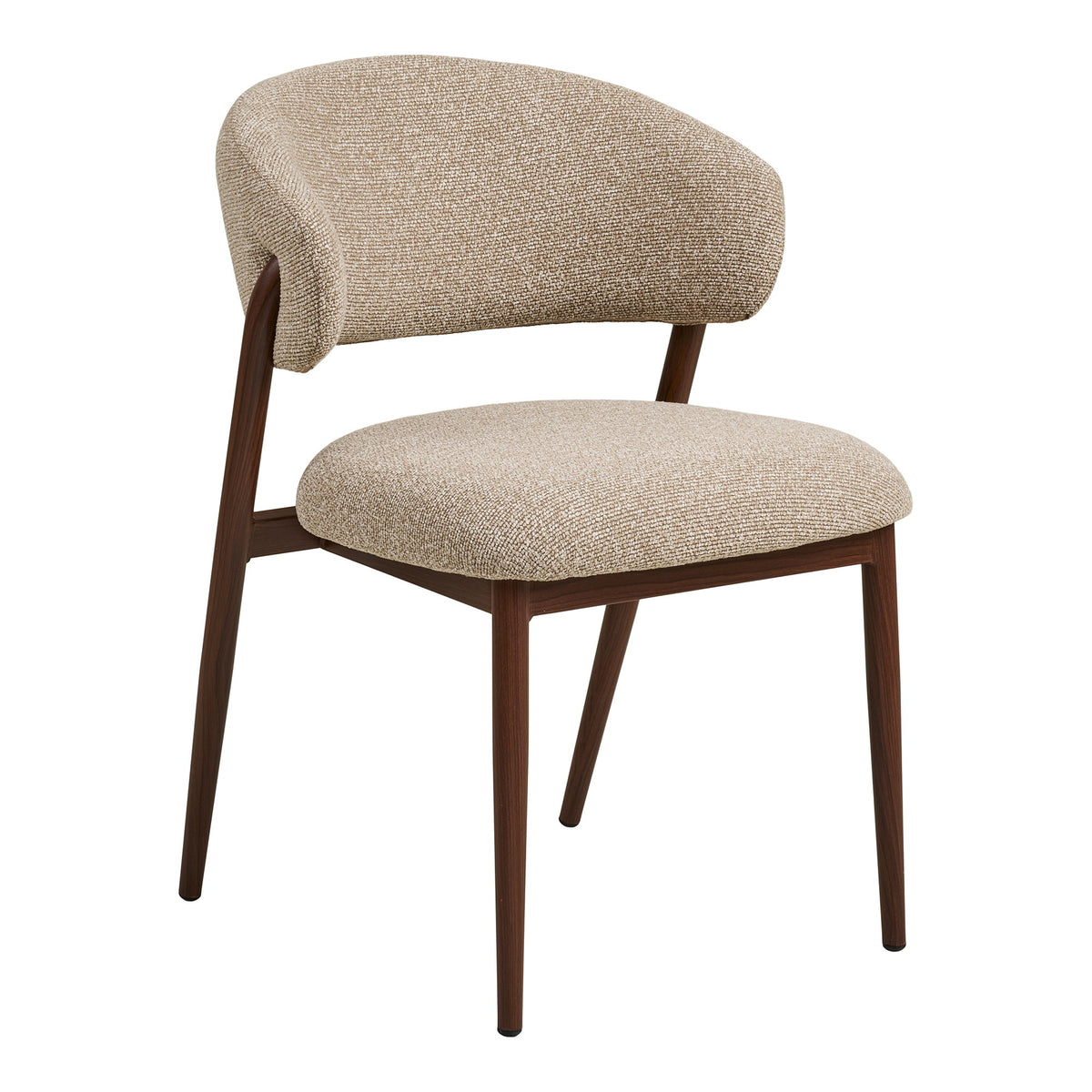 Bianca & Ivo Essgruppe mit 6 Stühlen – Sand/Walnuss/Travertin/Dunkelbraun, 120–160–200 × 120 × 80 cm – Ansicht 3