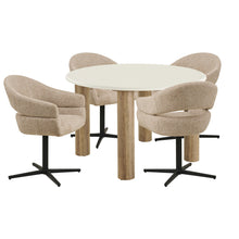 Tilde & Hector Essgruppe mit 4 Stühlen – Sand/Braun von Luiva Living