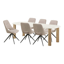 Tilde & Rina Essgruppe mit 6 Stühlen – Sand/Braun von Luiva Living