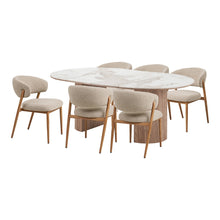 Eila & Ivo Essgruppe mit 6 Stühlen – Sand/Natur/Weiß/Braun von Luiva Living