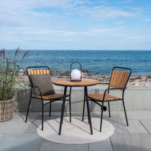 Luna Garten-Bistrotisch rund – Teak Natur, Beine Schwarz, ø 70 cm – Ansicht 6