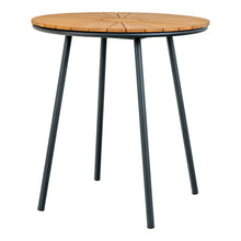 Luna Garten-Bistrotisch rund – Teak Natur, Beine Schwarz, ø 70 cm von Luiva Living