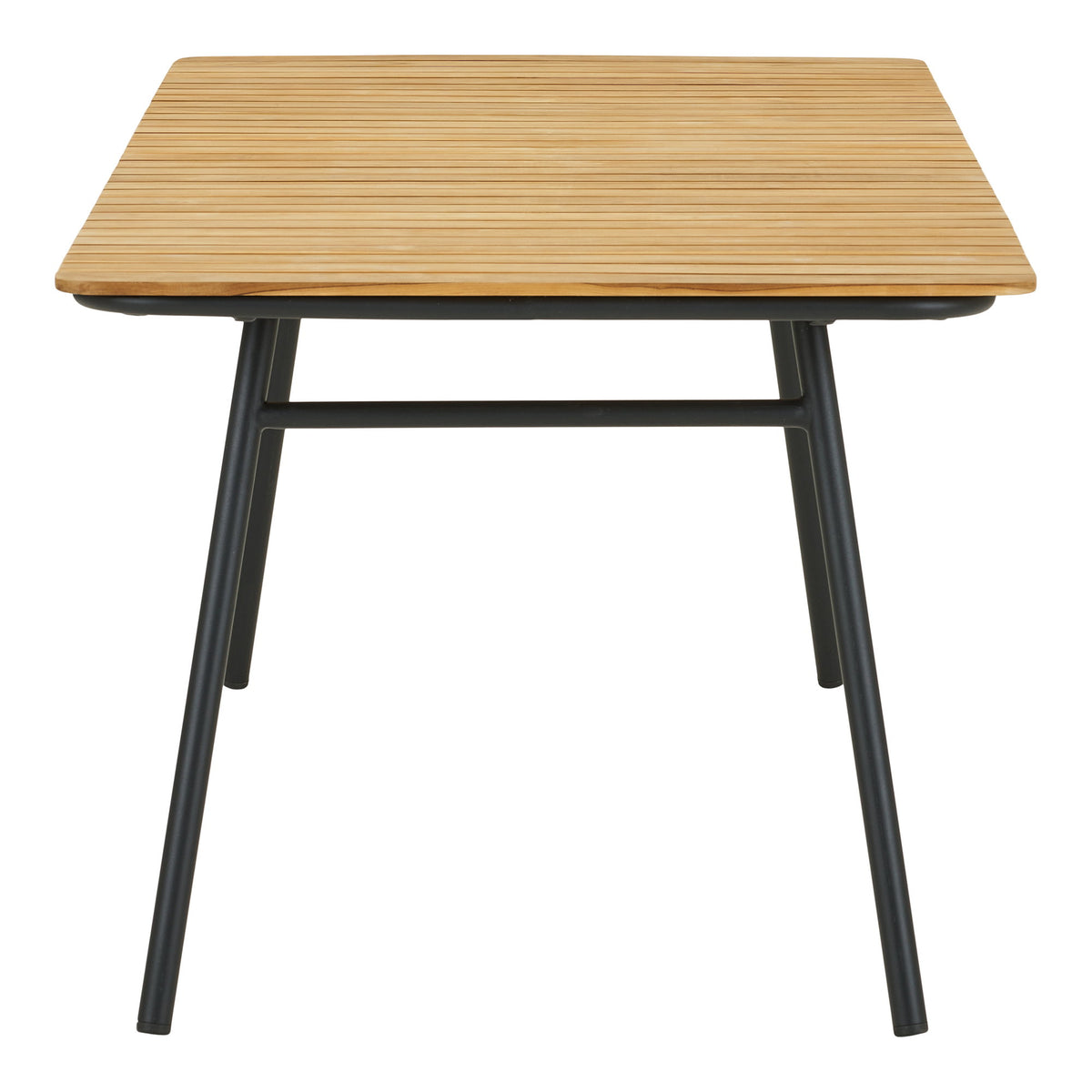 Luna Gartentisch – Teak Natur, Beine Schwarz, 220 × 90 cm – Ansicht 3