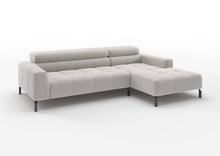 Kalmar Ecksofa mit Longchair in Feincord Weiß, Longchair rechts